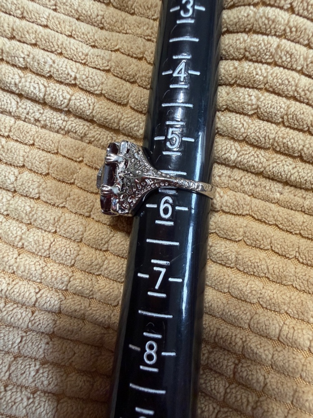 Elegant Edwardian Style Purple Gemstone Silver Ring, size 5.5 NWOT - Picture 6 of 6
